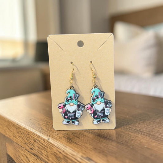 Hairstylist Gnome Dangle Earrings